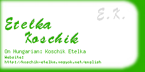 etelka koschik business card